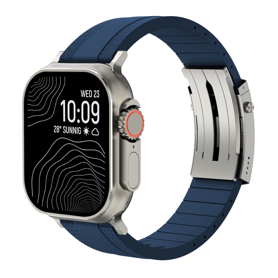 Cinturino Apple Watch Ocean Luxe — Chiusura pieghevole, tonalità marine