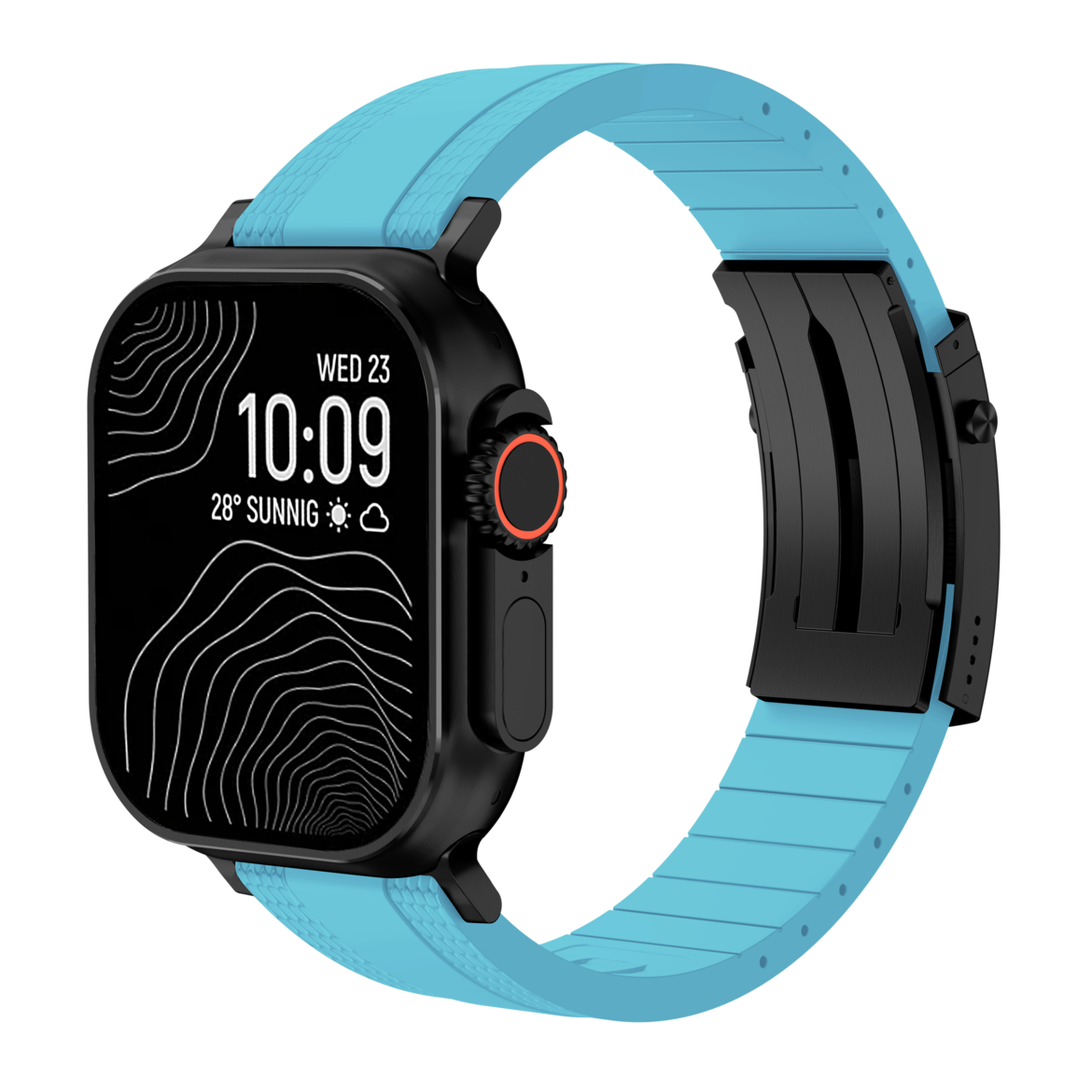 Cinturino Apple Watch Ocean Luxe — Chiusura pieghevole, tonalità marine