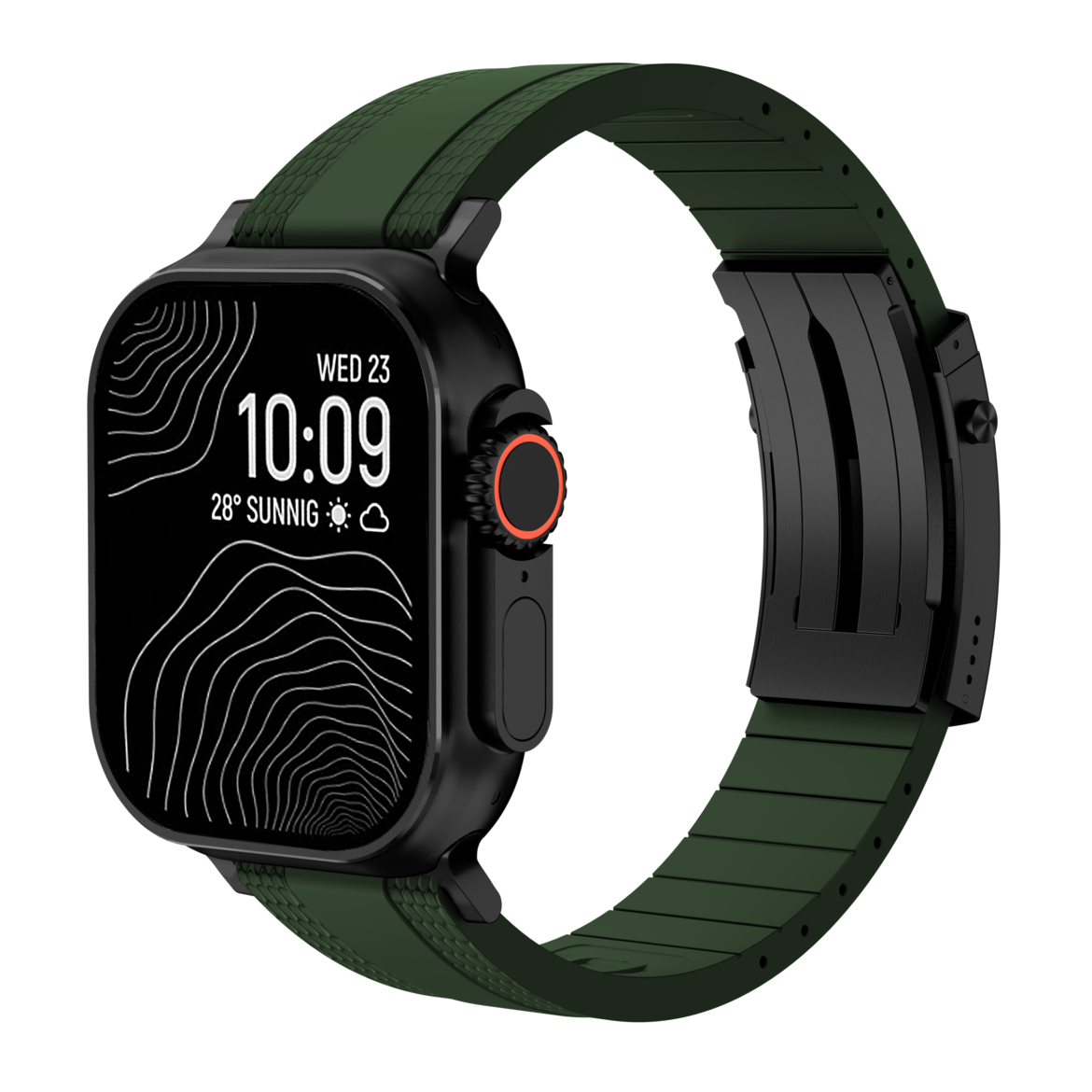 Cinturino Apple Watch Ocean Luxe — Chiusura pieghevole, tonalità marine