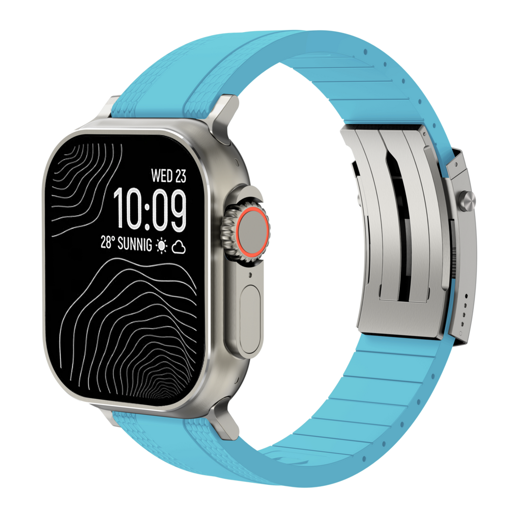Cinturino Apple Watch Ocean Luxe — Chiusura pieghevole, tonalità marine