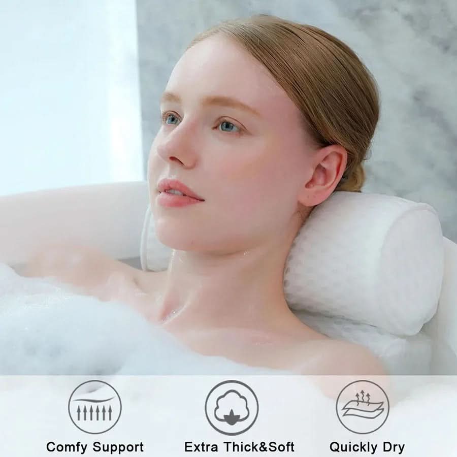 Almofada de banho ergonómica ZenNest ErgoRelax — apoio ergonómico para o pescoço e as costas