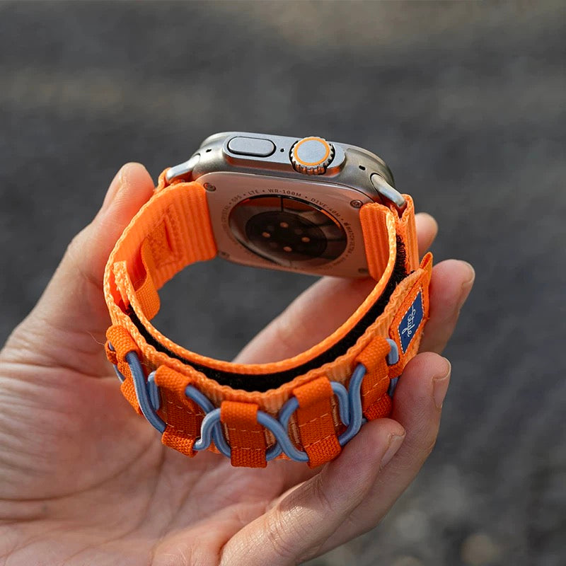 Designet, vevd nylonrem til Apple Watch — robust militærstil