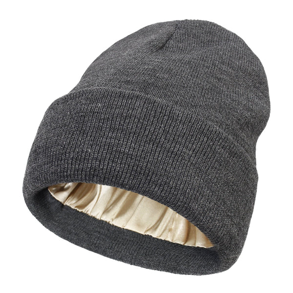 Astra Silk Winter Hat — Wool Blend, Anti-Frizz Hair Protection