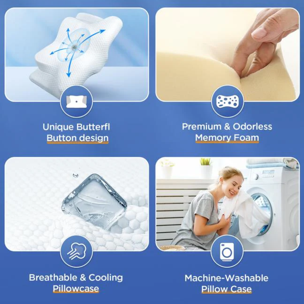 Ergonomic Memory Foam Pillow for Snoring and Sleep Apnea Relief