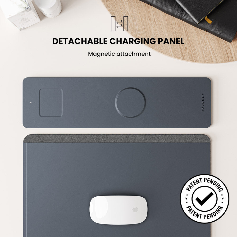 Tapis de bureau de recharge sans fil NovaCharge — Deux zones de charge rapide