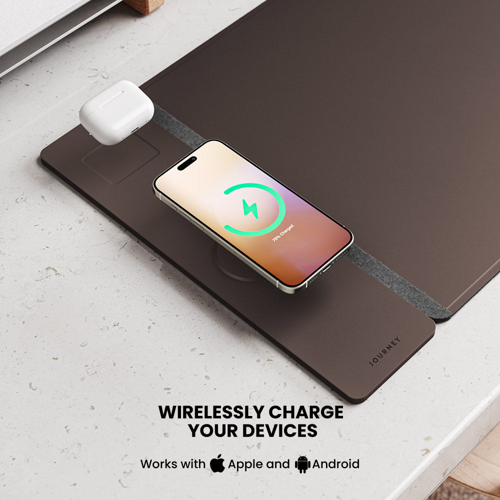 Tapis de bureau de recharge sans fil NovaCharge — Deux zones de charge rapide