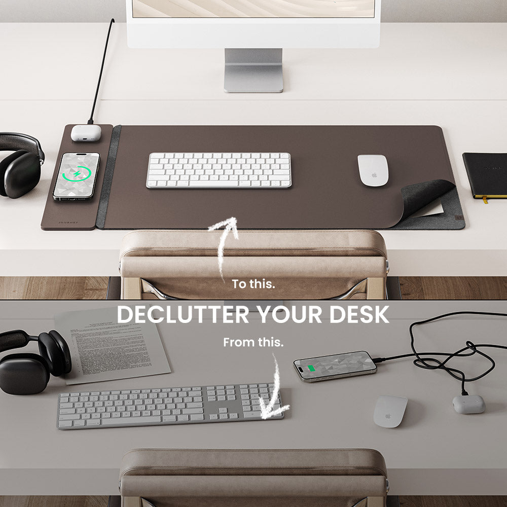 Tapis de bureau de recharge sans fil NovaCharge — Deux zones de charge rapide