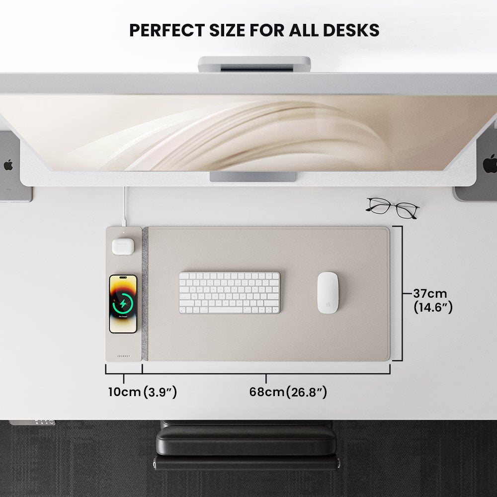 Tapis de bureau de recharge sans fil NovaCharge — Deux zones de charge rapide