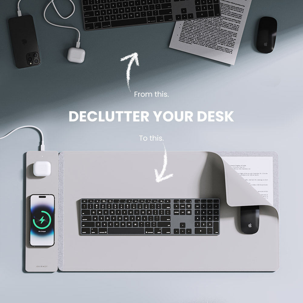 Tapis de bureau de recharge sans fil NovaCharge — Deux zones de charge rapide