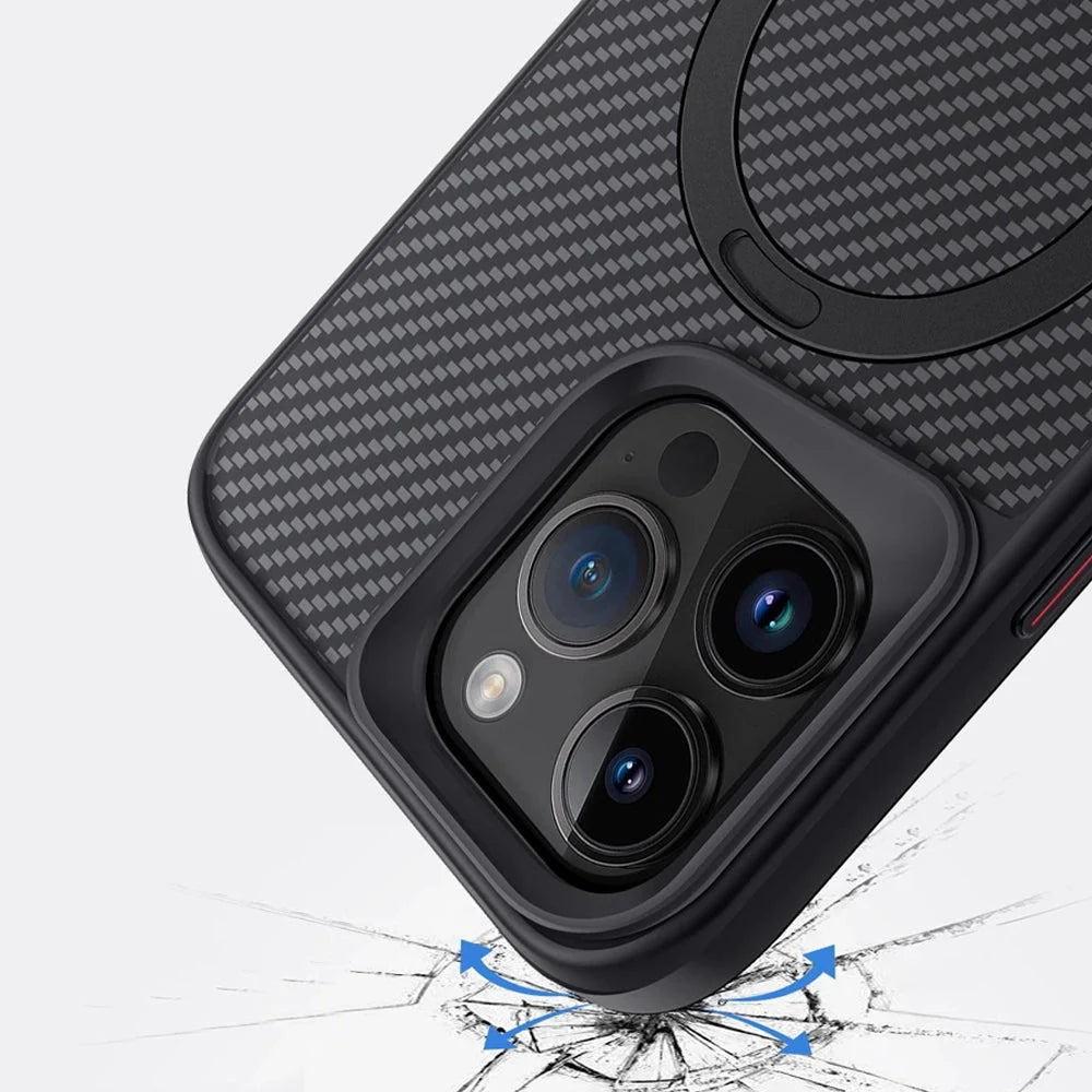 Aegis Shield magnetisk telefondeksel — karbonfib tekstur