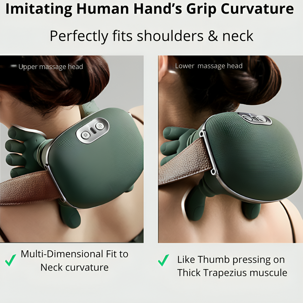 PulseFlex portabel handmassageapparat — värme, USB-uppladdningsbar