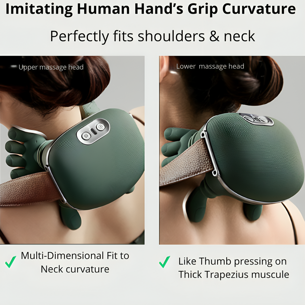 PulseFlex portabel handmassageapparat — värme, USB-uppladdningsbar