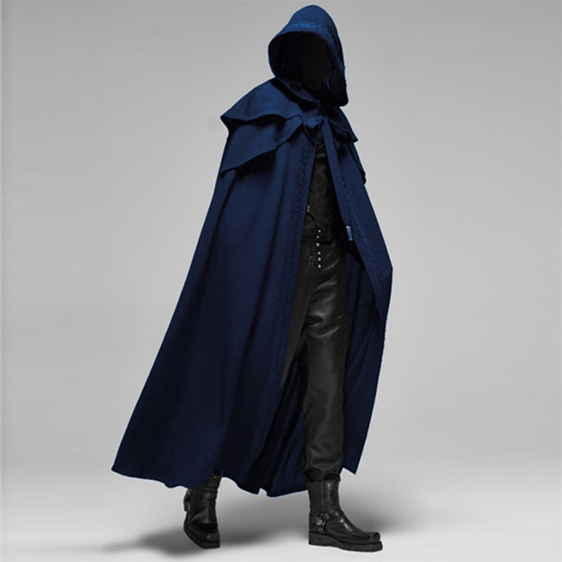 Nightfall Velvet Cape — Full-Length Unisex Gothic Cotton-Polyester