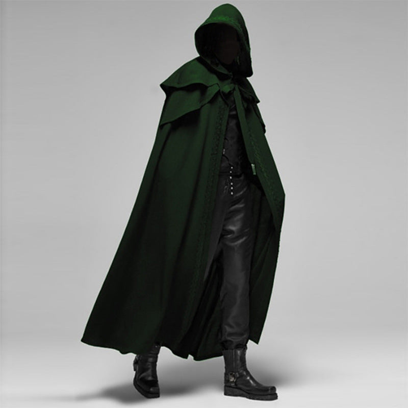 Nightfall Velvet Cape — Full-Length Unisex Gothic Cotton-Polyester