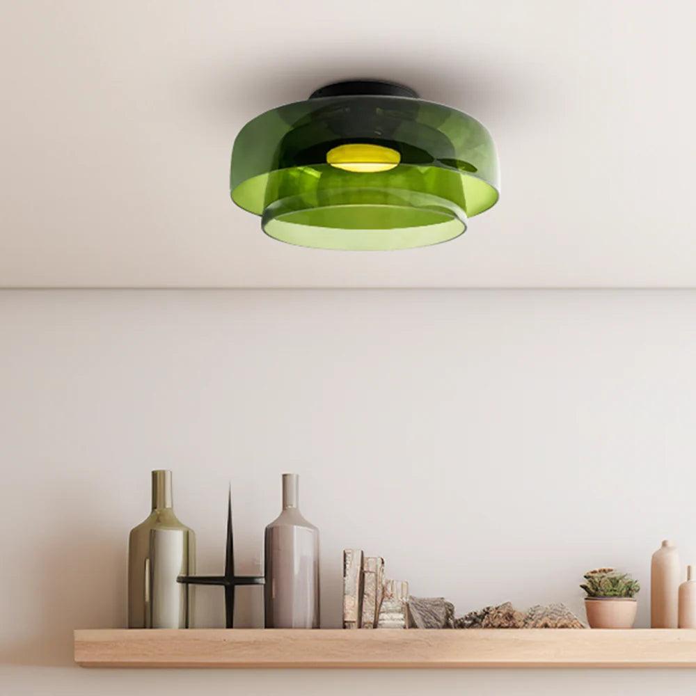 Taklampe i glass med skålform til stuen | livraina