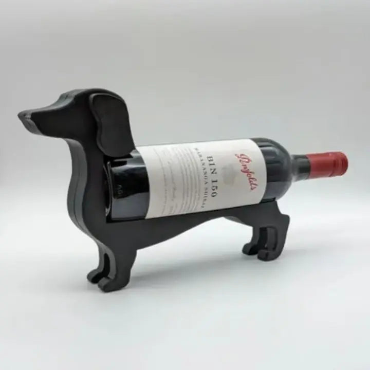 Weinflaschenhalter in Dackelform — Verspieltes Silhouettendesign
