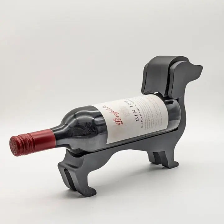 Weinflaschenhalter in Dackelform — Verspieltes Silhouettendesign