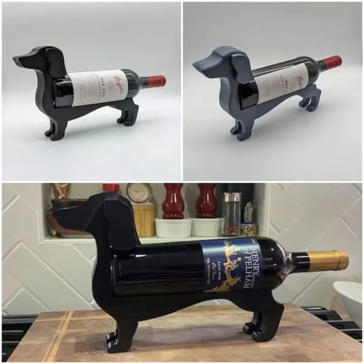 Weinflaschenhalter in Dackelform — Verspieltes Silhouettendesign