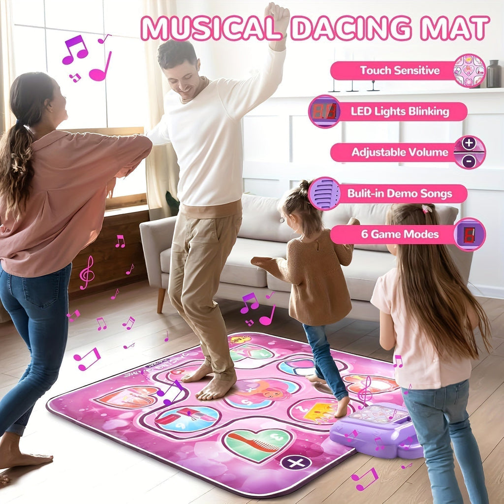 Rosa interaktive Tanzmatte für Mädchen - Punktewertung für Rhythmusspiele