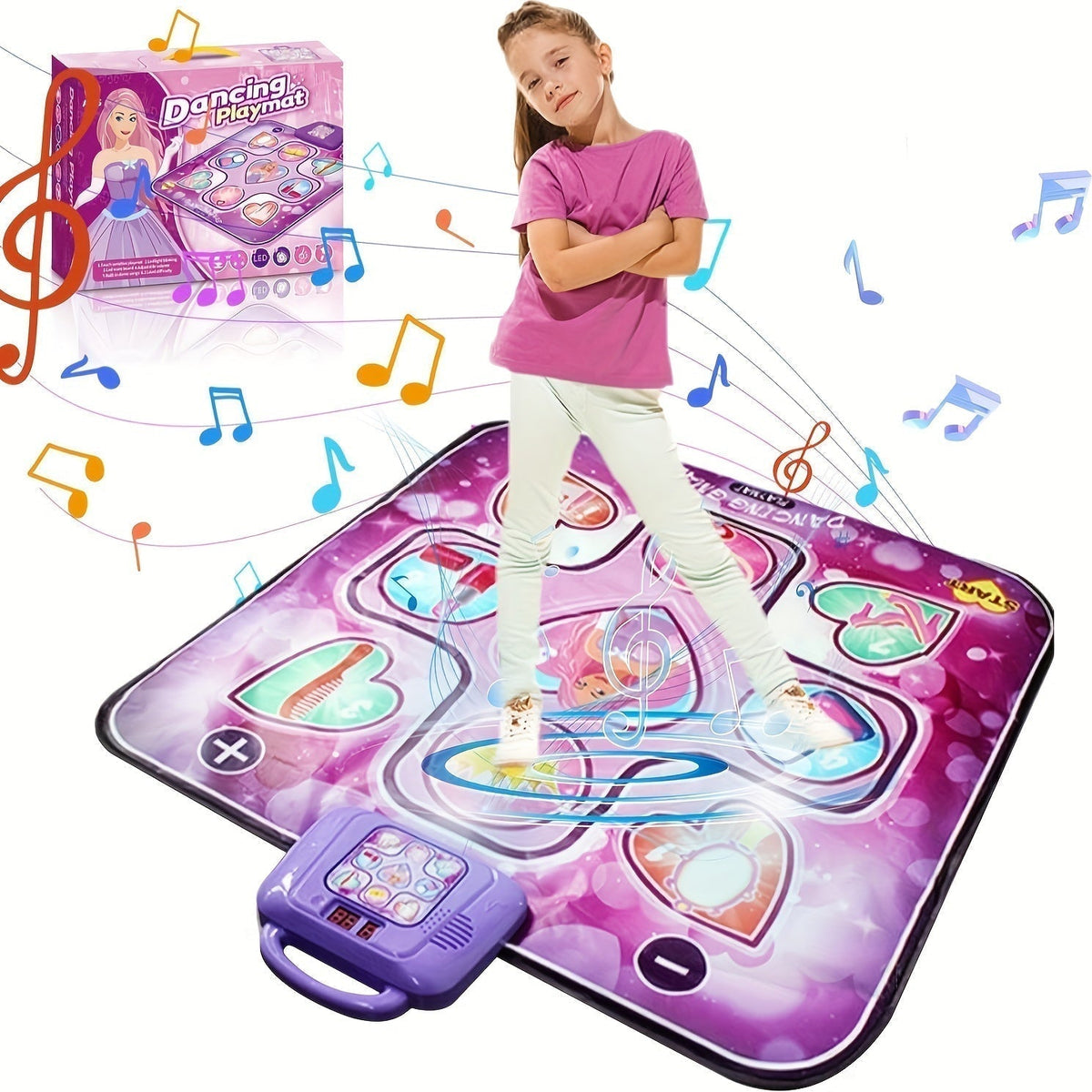 Rosa interaktive Tanzmatte für Mädchen - Punktewertung für Rhythmusspiele