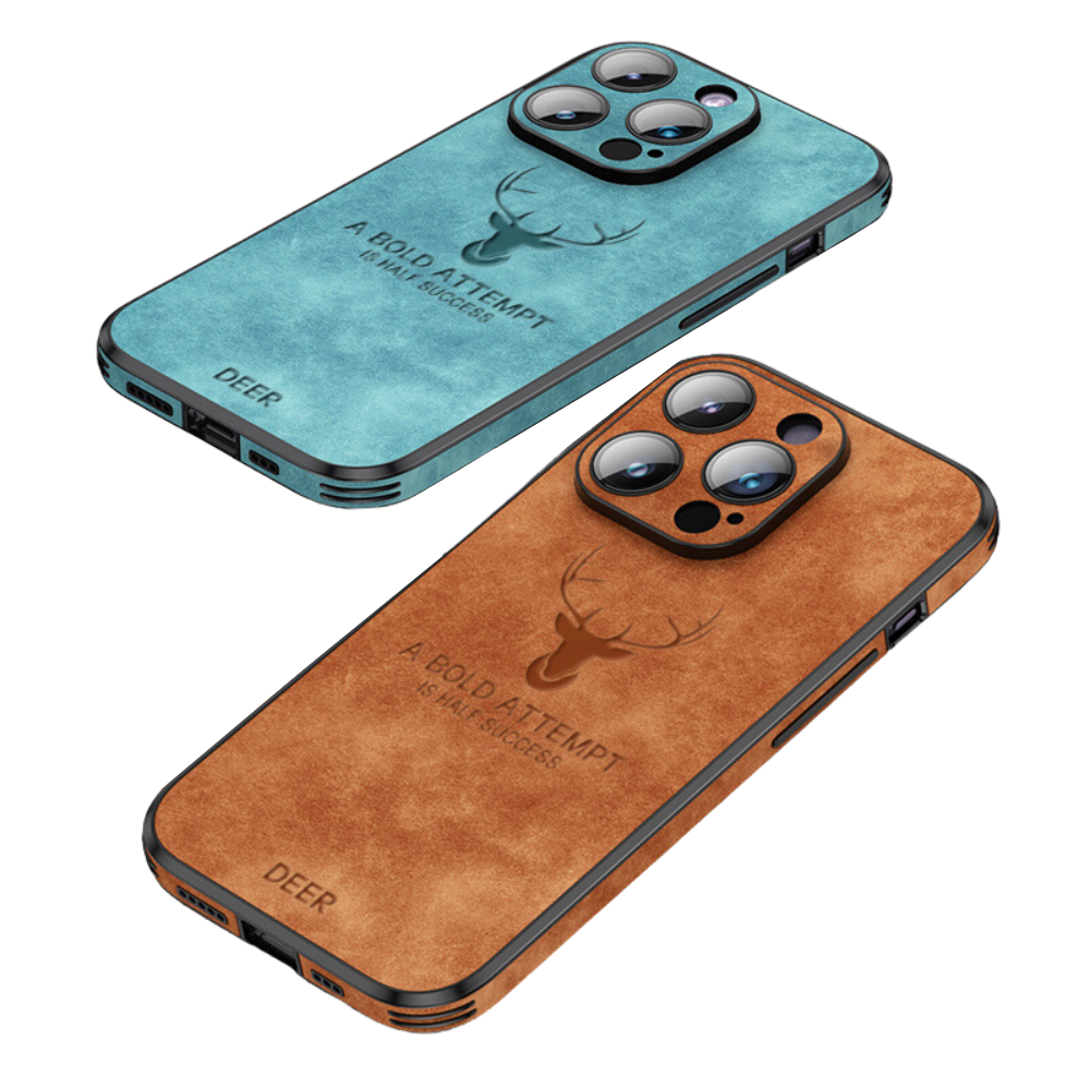 Funda delgada de cuero genuino para smartphone — Carcasa elegante y resistente a los golpes