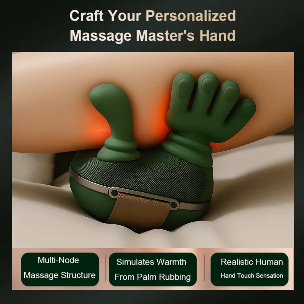 PulseFlex portabel handmassageapparat — värme, USB-uppladdningsbar