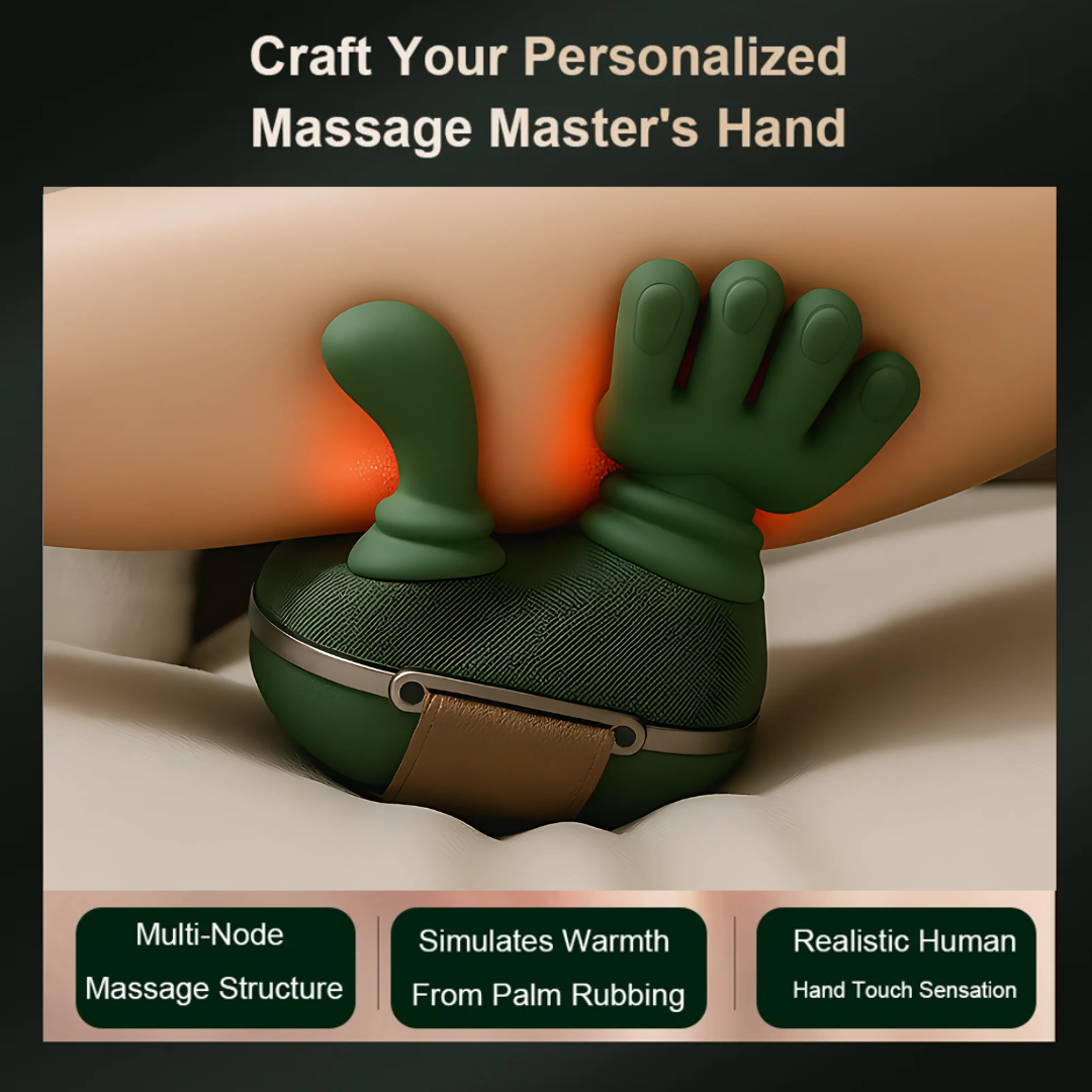 PulseFlex portabel handmassageapparat — värme, USB-uppladdningsbar