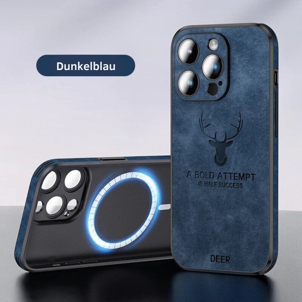 Funda delgada de cuero genuino para smartphone — Carcasa elegante y resistente a los golpes