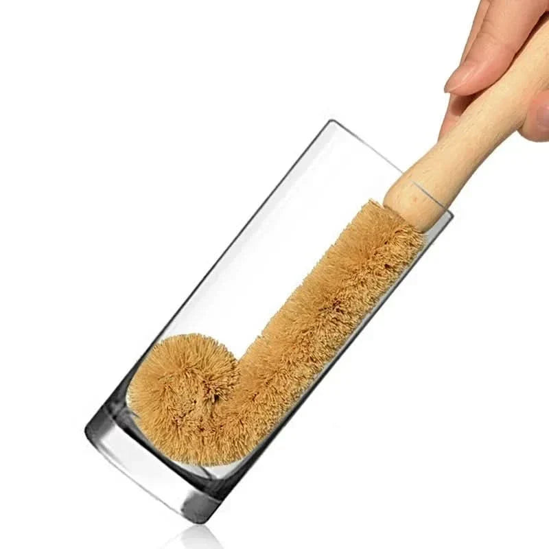 Cepillo de cocina de fibra de coco natural para una limpieza a fondo | livraina