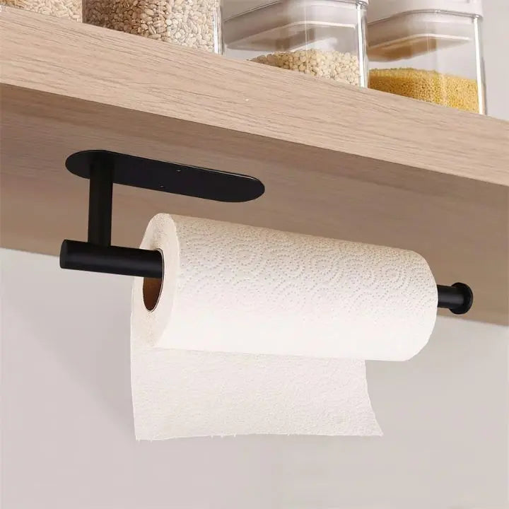 Porta asciugamani di carta da parete senza trapano — Supporto autoadesivo, 33 x 6 cm