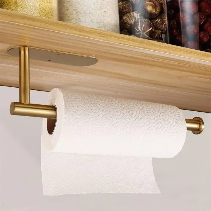 Porta asciugamani di carta da parete senza trapano — Supporto autoadesivo, 33 x 6 cm