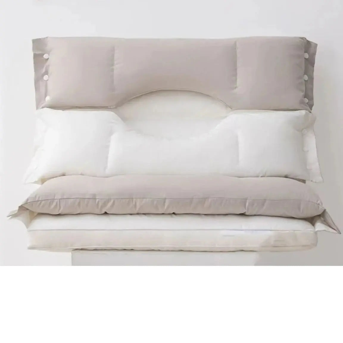 Almohada ergonómica ajustable para el cuello — Núcleo de doble capa para mayor soporte
