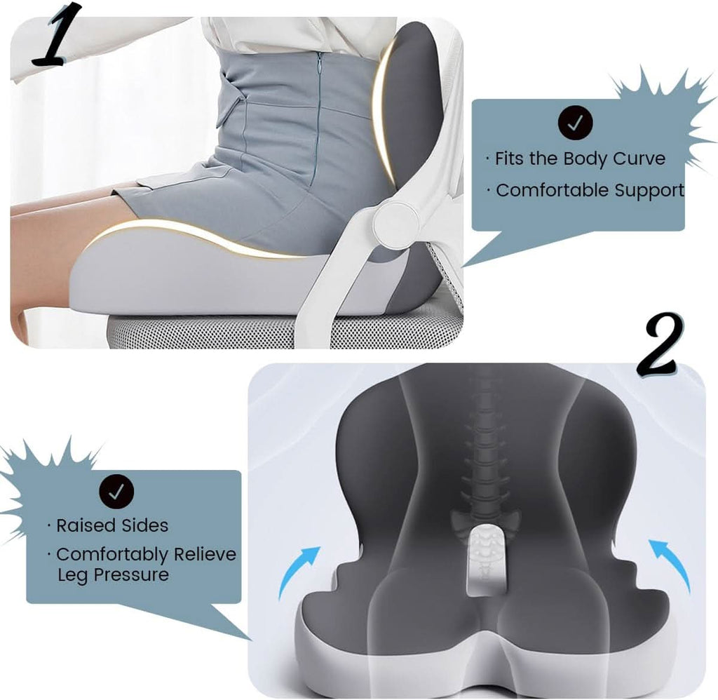 AeroLux memóriahabos deréktámasztó párna — ergonomikus üléshez