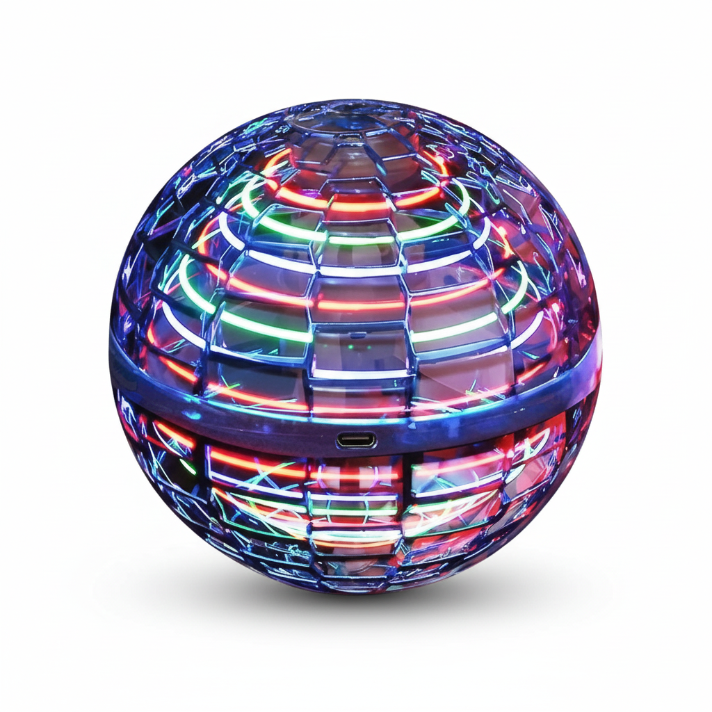 Vortex Orb Pelota voladora — boomerang giroscópico RGB recargable por USB