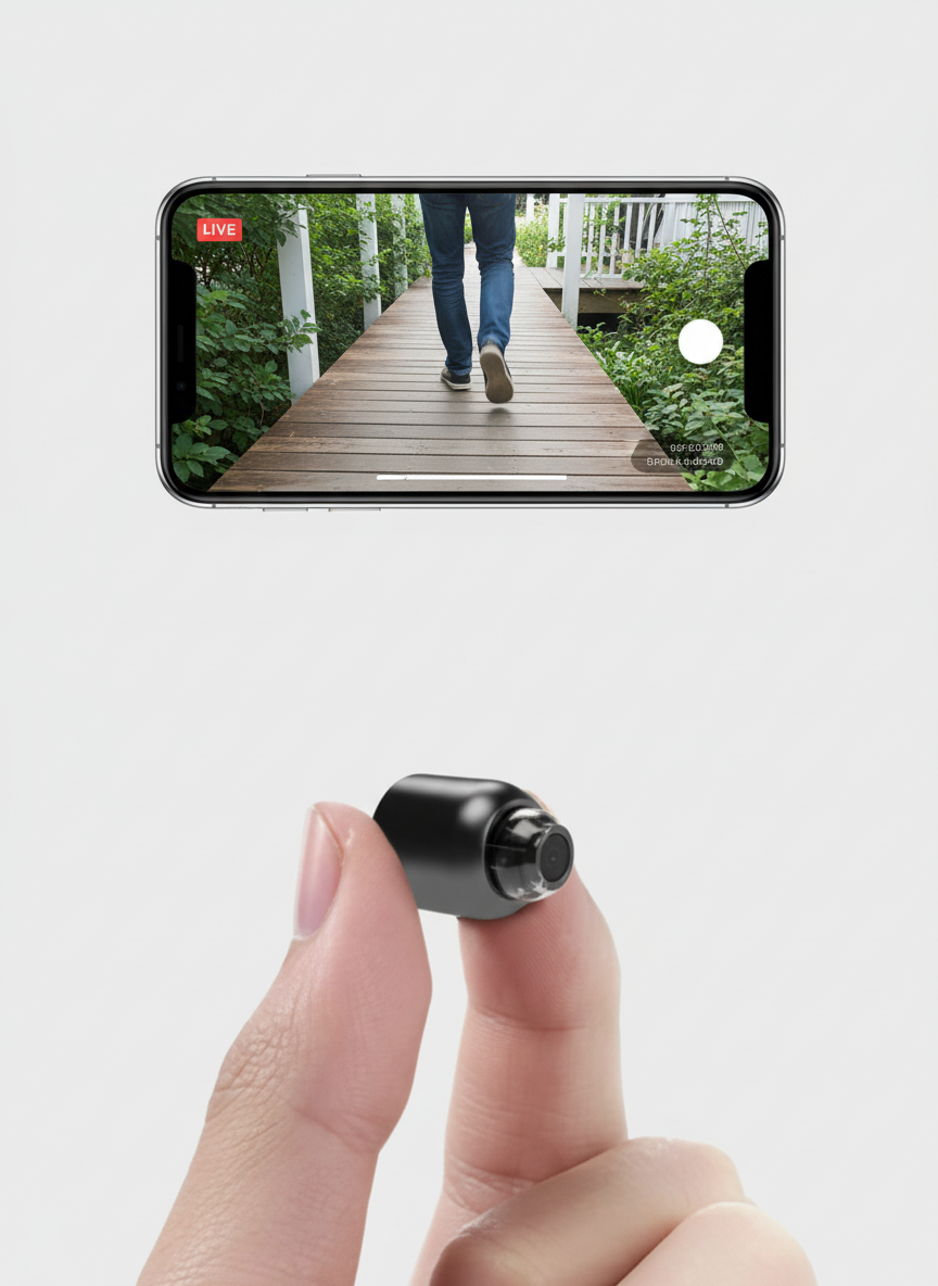 Confezione da 2 mini telecamere WiFi - 1080P, visione notturna a 140°, rilevamento del movimento