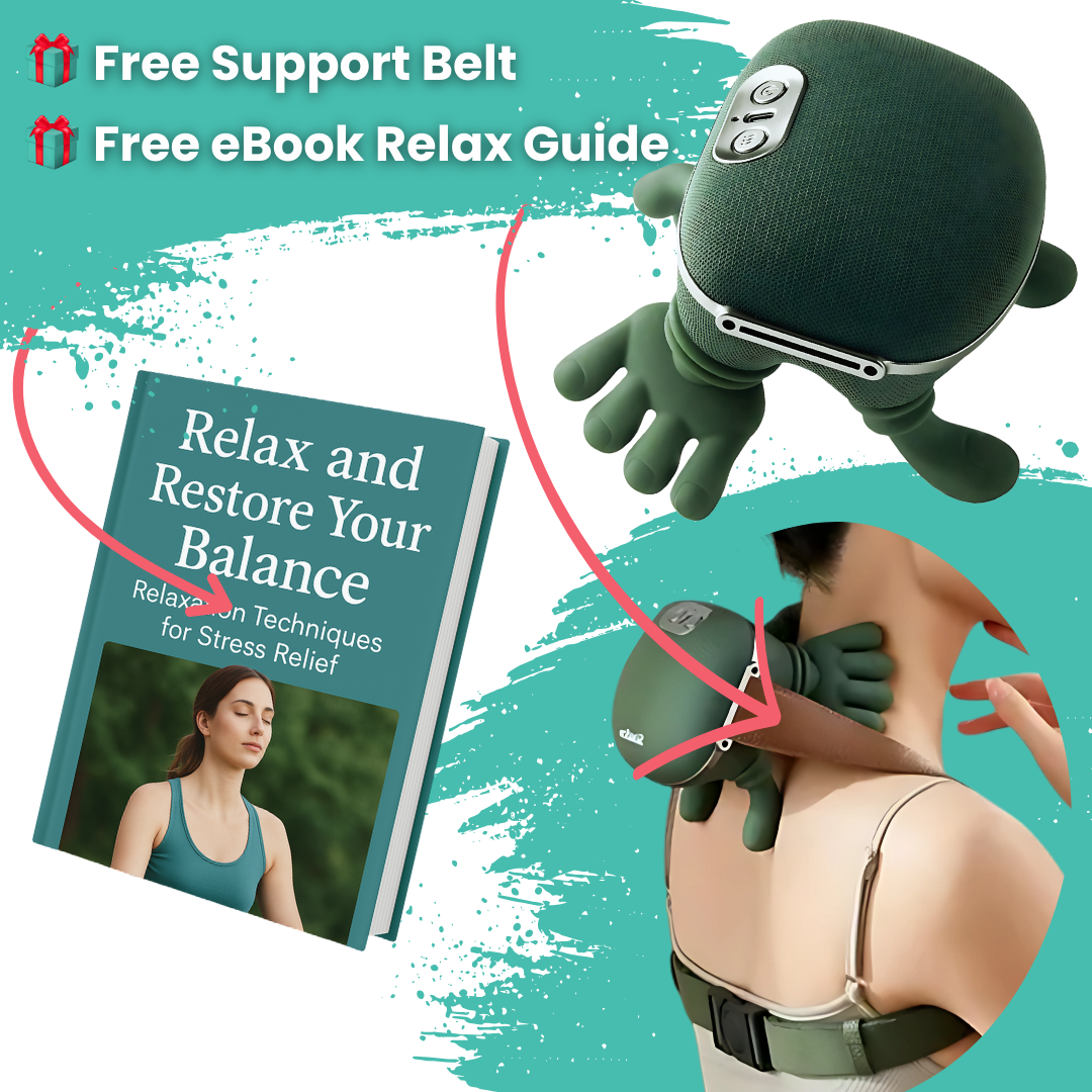 PulseFlex portabel handmassageapparat — värme, USB-uppladdningsbar