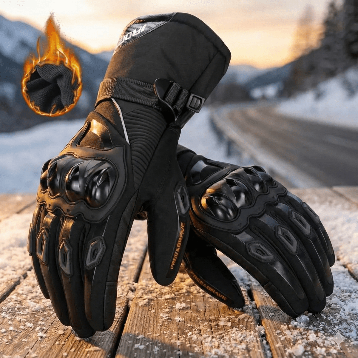 Guanti da moto impermeabili e imbottiti FrostGuard — Calore invernale