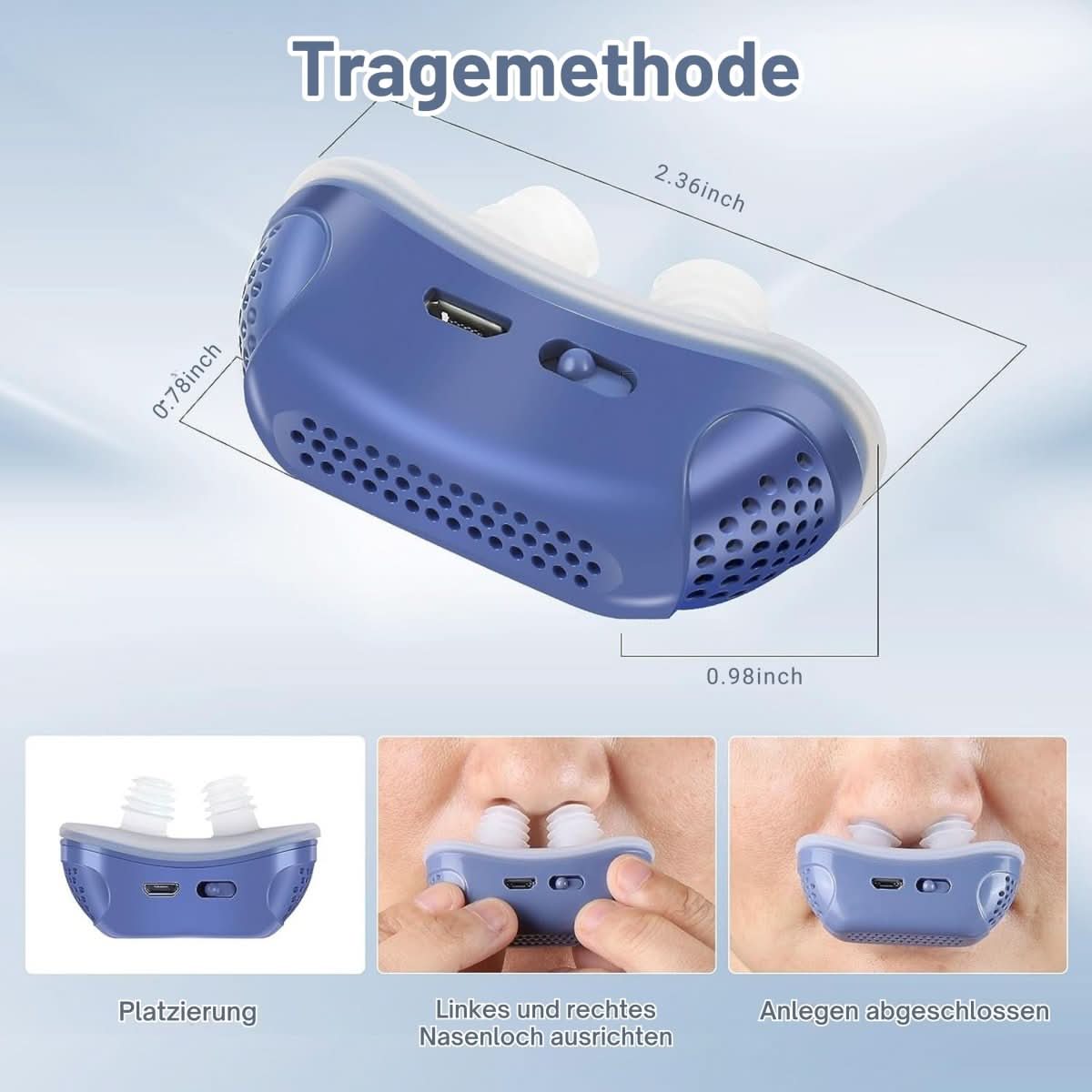 NanoBreath いびき・睡眠時無呼吸向けコンパクトなマスクレスCPAPデバイス