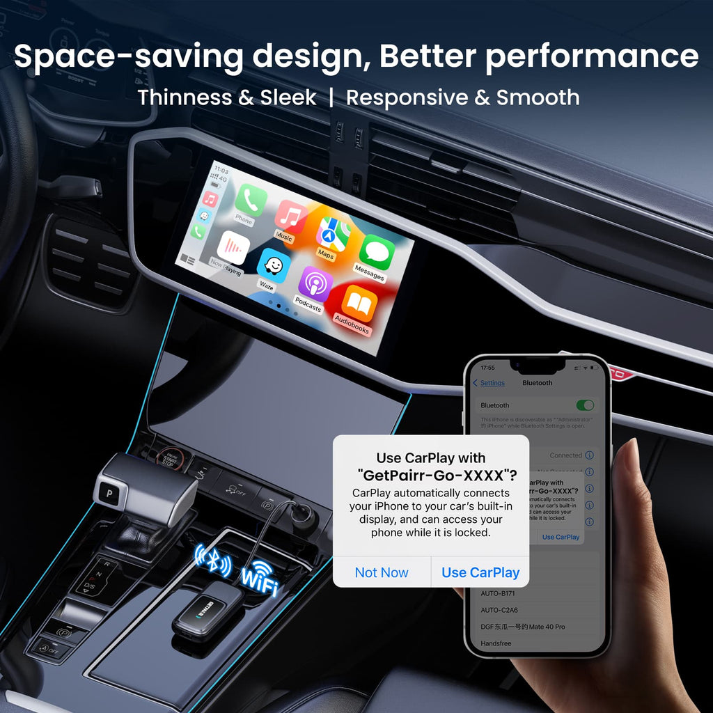 NovaLink vezeték nélküli CarPlay- és Android Auto-adapter — Beépített alkalmazásközpont