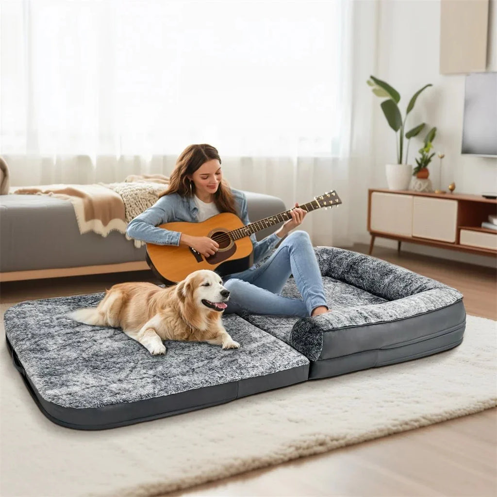 CozyPaw 180 Cm Großes Hundebett — Gemeinsame Liege für Haustier & Besitzer
