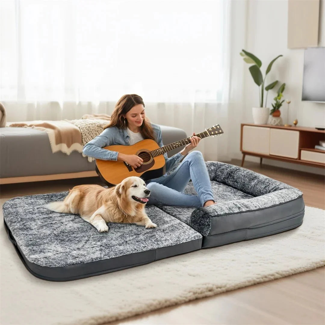 CozyPaw 180 Cm Großes Hundebett — Gemeinsame Liege für Haustier & Besitzer