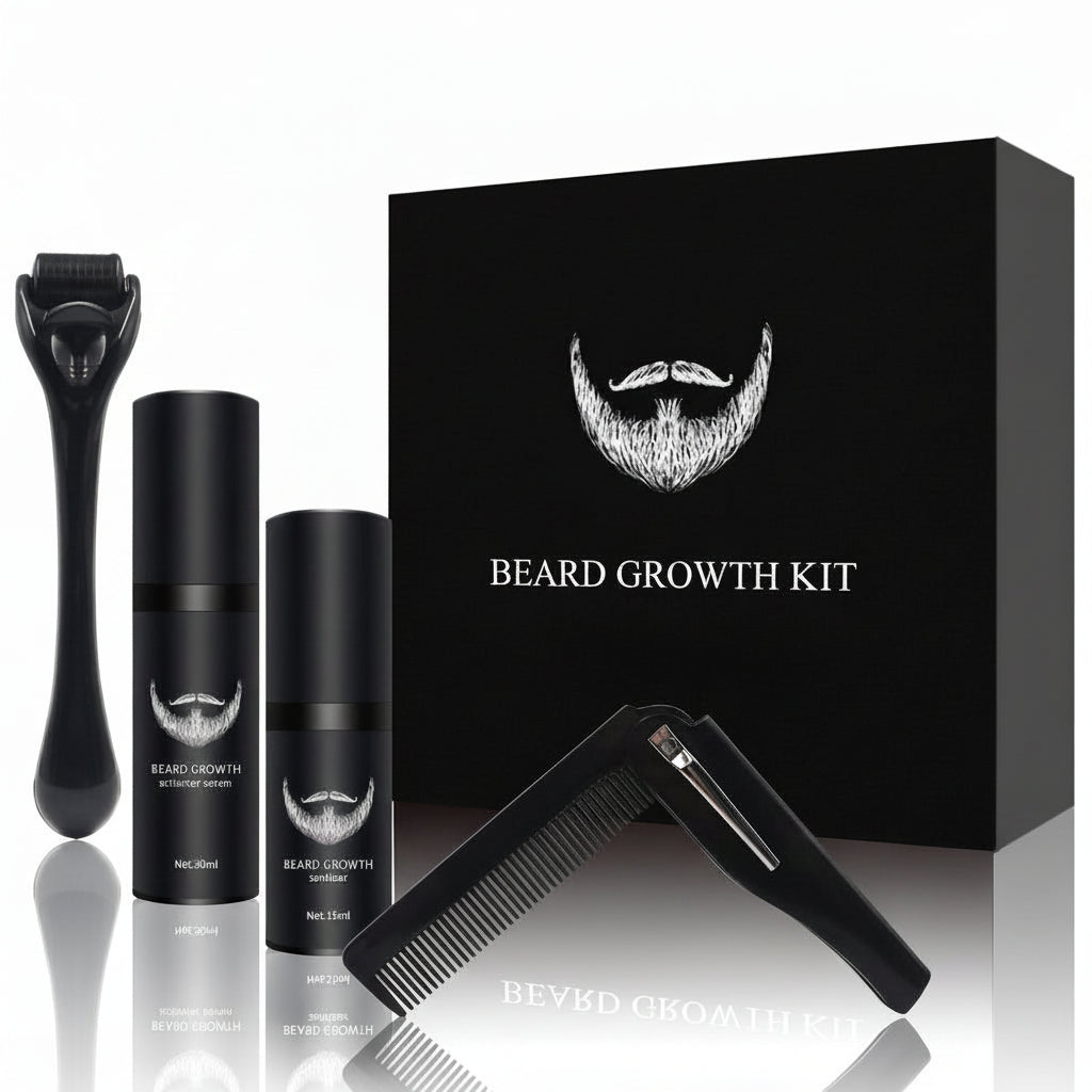 Σετ BeardVigor — Σύστημα ανάπτυξης και περιποίησης γενειάδας με μικρορολέτα