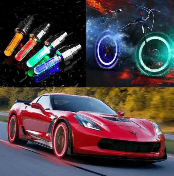 LumaGlow Motion-Activated LED Valve Lights for Bicycles