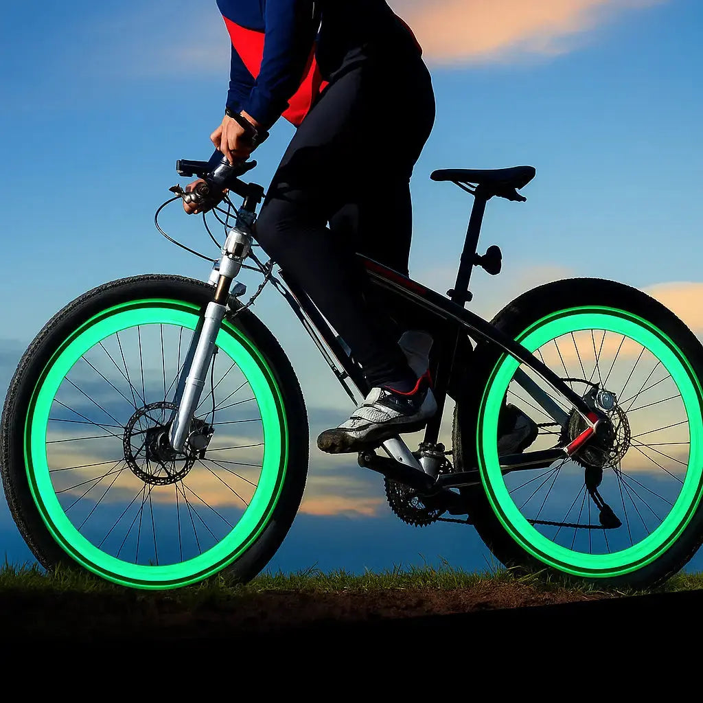 LumaGlow Motion-Activated LED Valve Lights for Bicycles