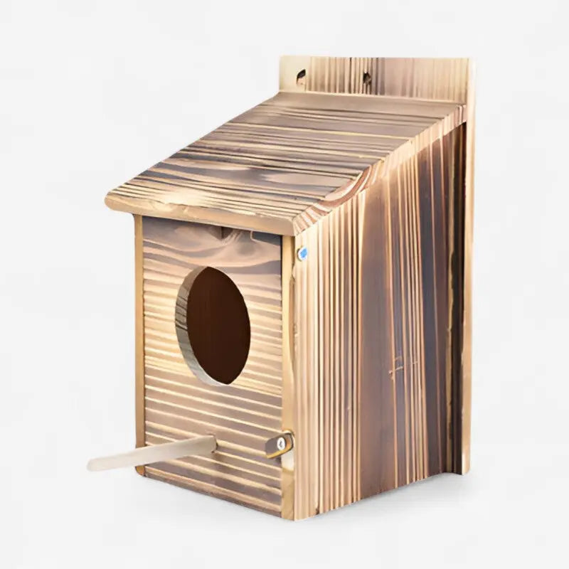 Natural Wooden Birdhouse in Box Design – Home and Garden Decor | livraina