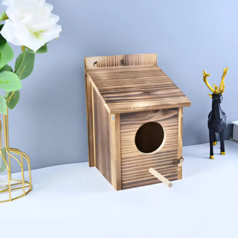 Natural Wooden Birdhouse in Box Design – Home and Garden Decor | livraina