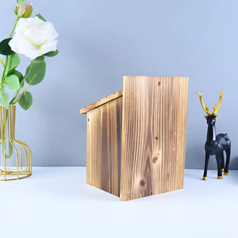 Natural Wooden Birdhouse in Box Design – Home and Garden Decor | livraina