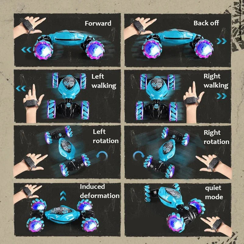 FluxRover遥控车 - LED灯、手势控制、360°旋转