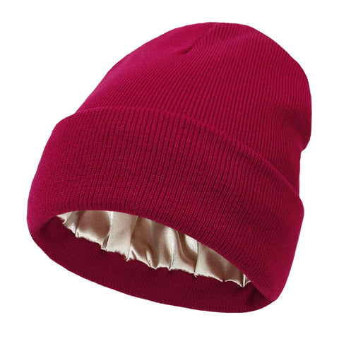 Astra Silk Winter Hat — Wool Blend, Anti-Frizz Hair Protection