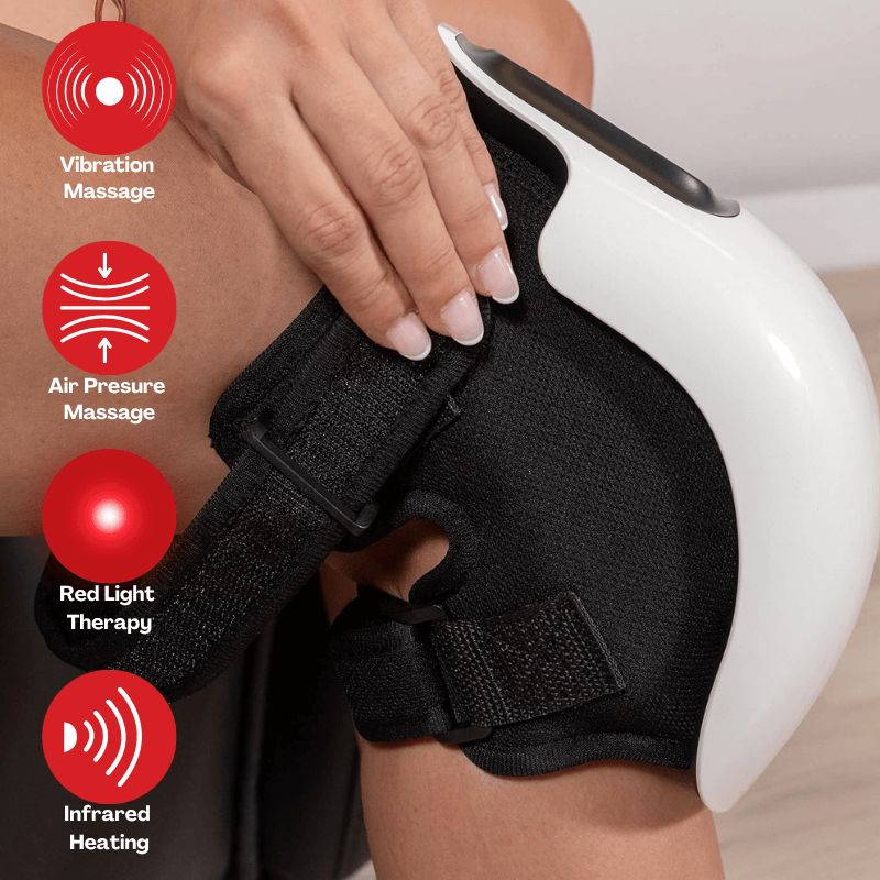 Cordless Heated Knee Massager — Adjustable Heat, 3 Vibration Modes